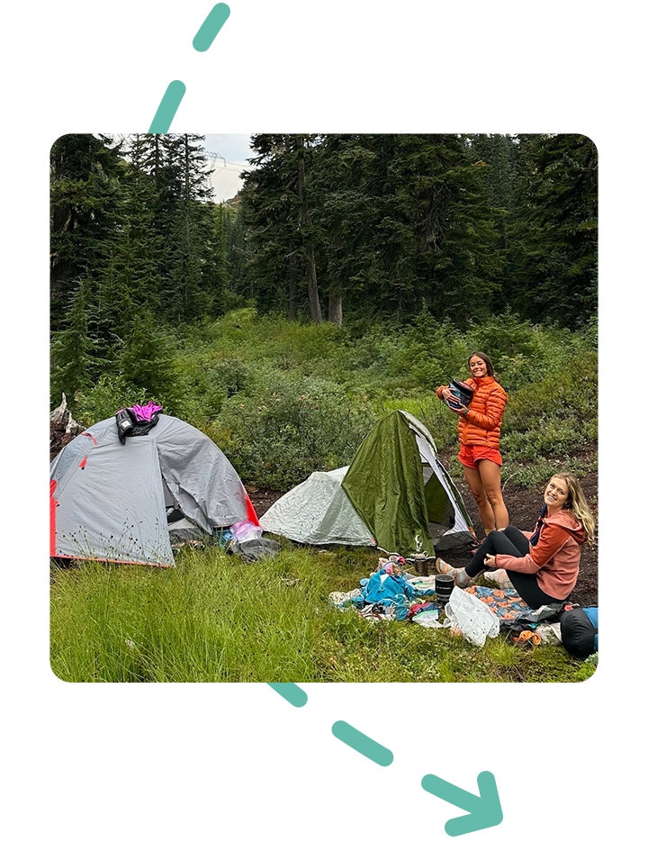 Graphic of a camping setup.