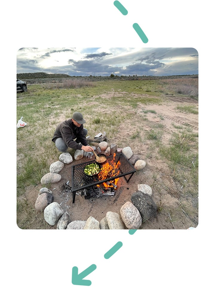 Graphic of camping meals.